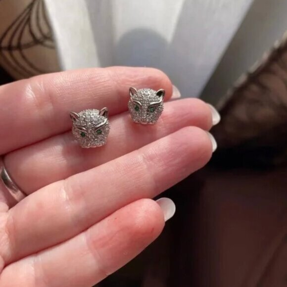 Emerald Panther Earrings - Picture 3 of 3